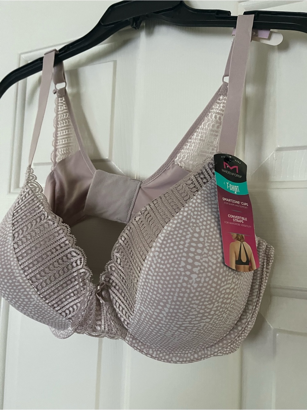 Maidenform Light Mauve Lace-Accent T-Shirt Bra